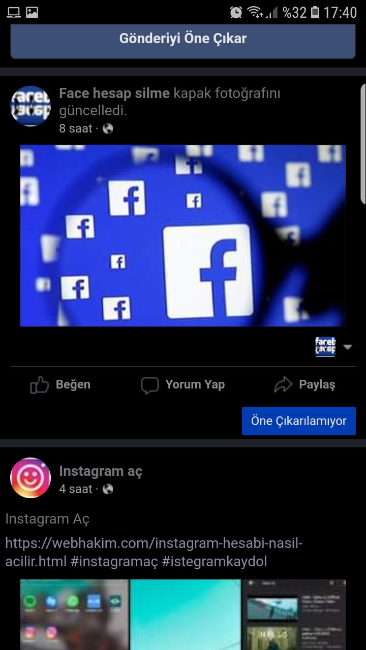 facebook karanlık mod