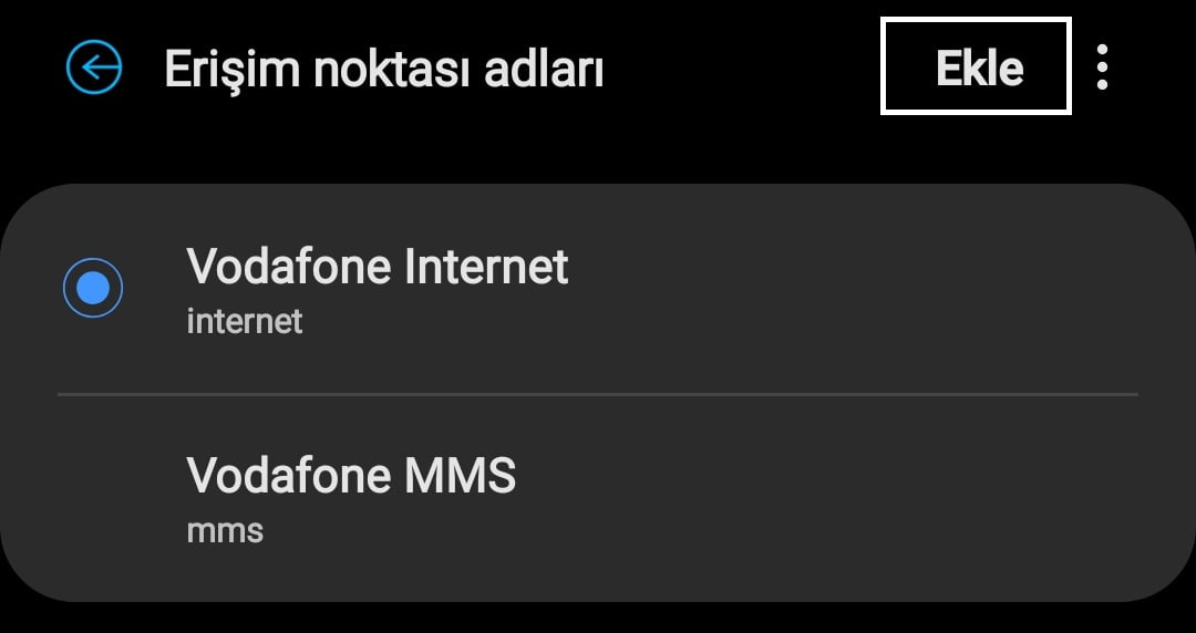 Vodafone İnternet Ayarları