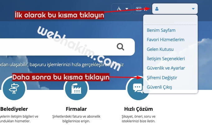 e devlet sifresi degistirme resimli anlatim webhakim