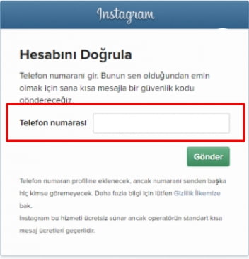 instagram guvenlik kodu gelmiyor telefon