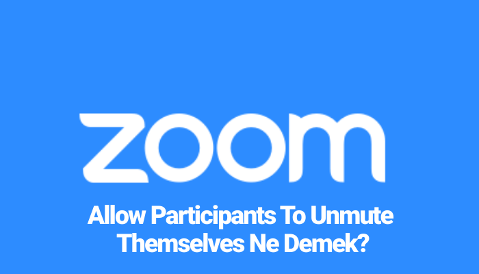Allow Participants To Unmute Themselves Ne Demek