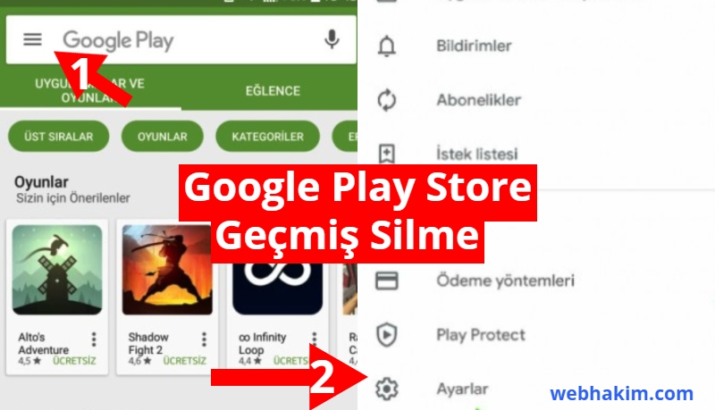 Google Play Store Gecmis Silme